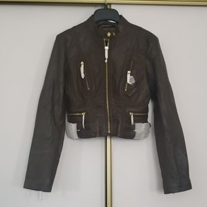 MK brown leather jacket